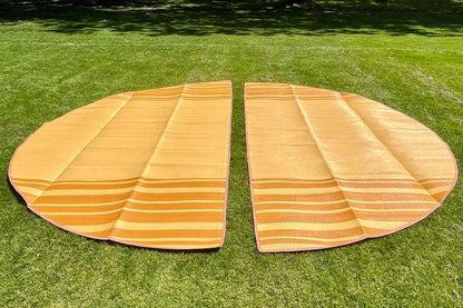 Striped Bell Tent Floor Matting | Citrus Tones | 13' (4M)