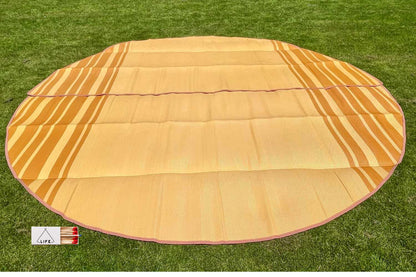 Striped Bell Tent Floor Matting | Citrus Tones | 13' (4M)