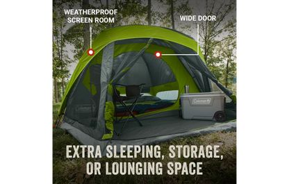 Skydome™ 6-Person Camping Tent with Screen Room - Rock Grey