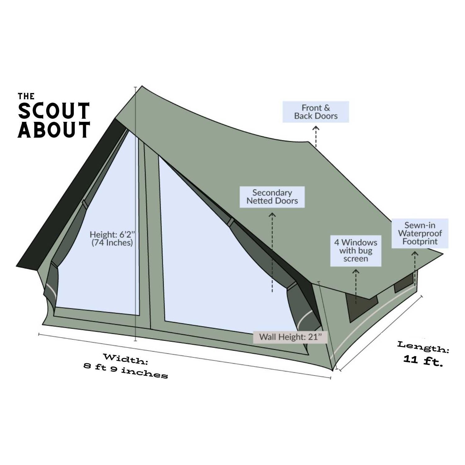 a frame tent 4 person Canvas A-frame Tent