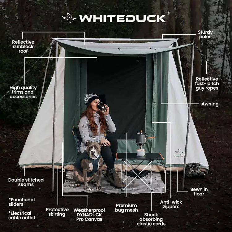 7'x9' Prota Canvas Tent White Duck Outdoors