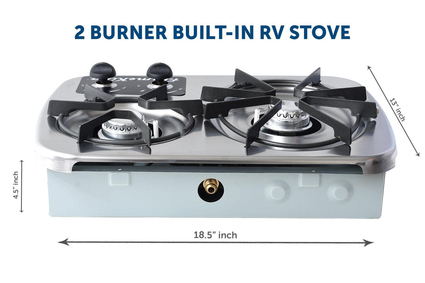 Flame King 2 Burner Built-In RV Trailer Stove with Wind Shield