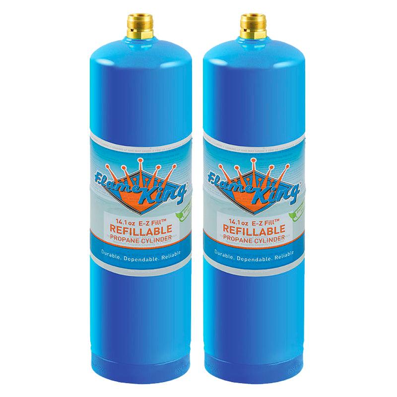 Flame King 2 Pack Eco Friendly Sustainable 1lb Refillable Propane Tank Welding LP Cylinder 14.1 Flame King Products
