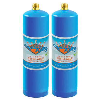 Flame King 2 Pack Eco Friendly Sustainable 1lb Refillable Propane Tank Welding LP Cylinder 14.1 Flame King Products
