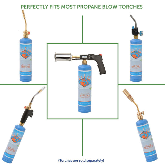 Flame King 2 Pack Eco Friendly Sustainable 1lb Refillable Propane Tank Welding LP Cylinder 14.1 Flame King Products