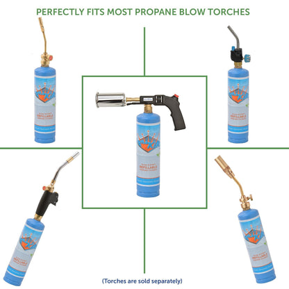 Flame King 2 Pack Eco Friendly Sustainable 1lb Refillable Propane Tank Welding LP Cylinder 14.1 Flame King Products