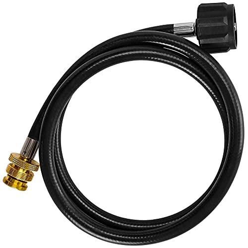 Flame King 4 Feet Propane Adapter Hose 1 lb to 20 lb Converter Replacement for QCC1 Flame King Products