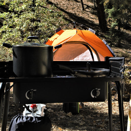 Flame King Outdoor Propane Double Dual Burner Cooker Stove