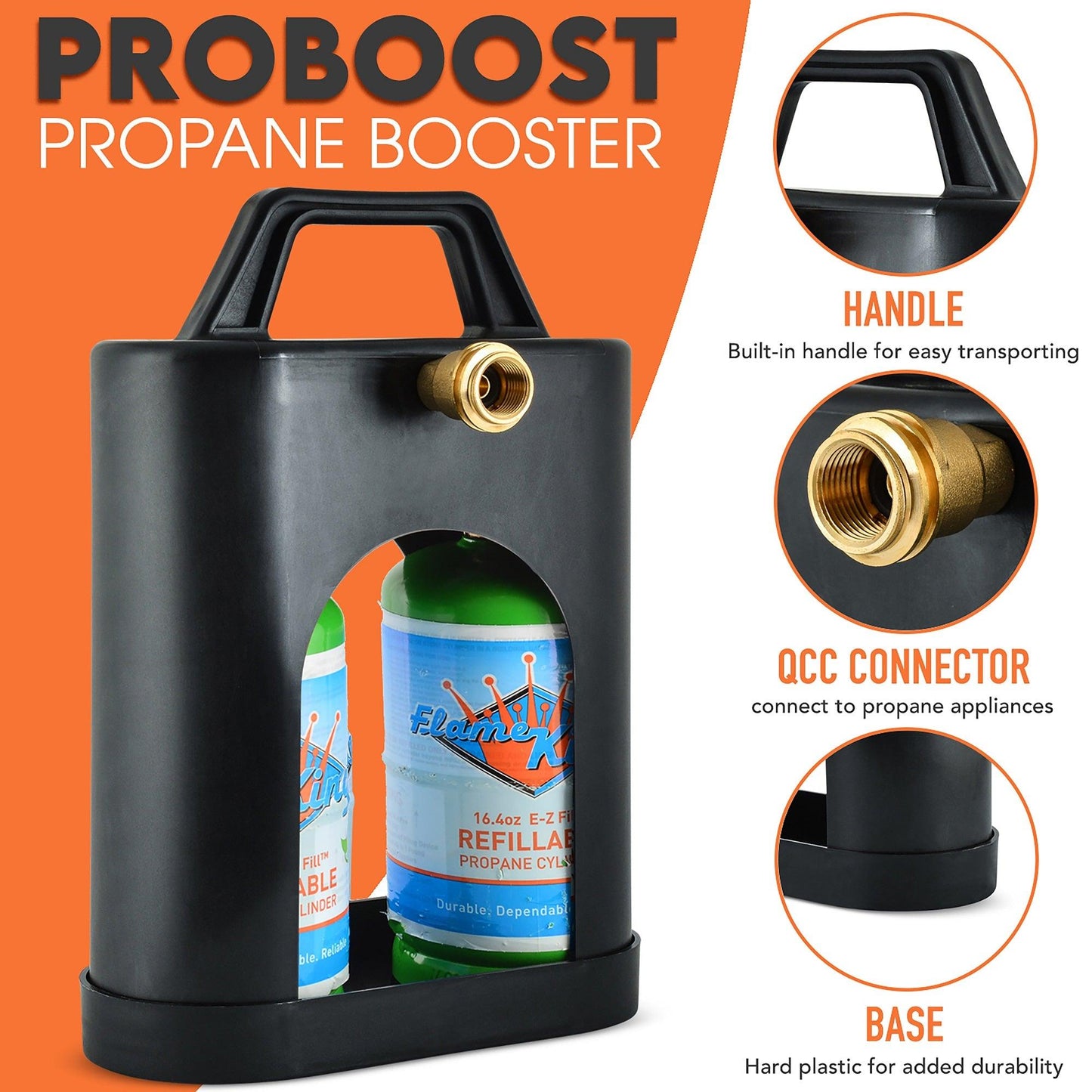 Flame King ProBoost Dual 1LB Propane Tank Carrier Flame King Products