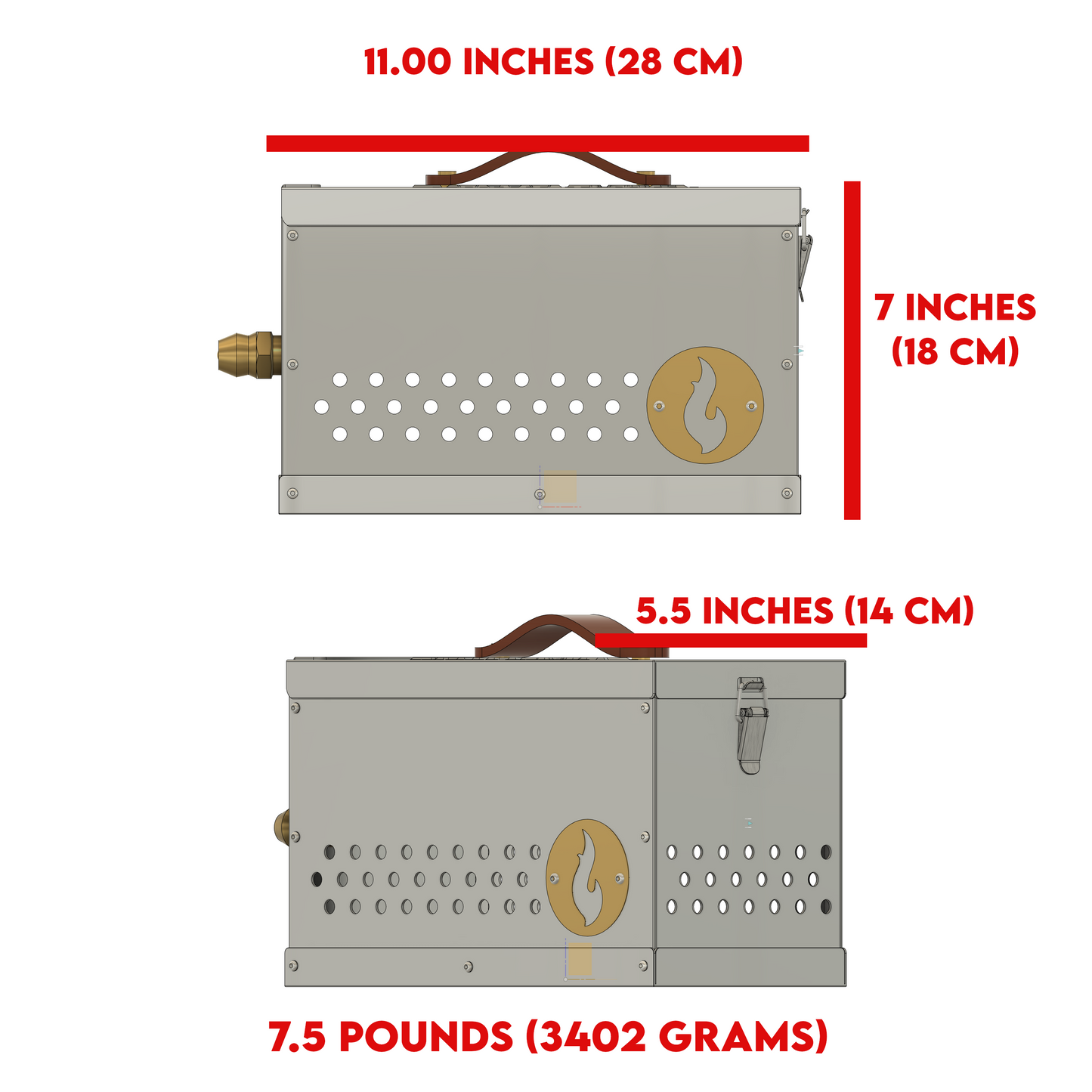 The Hekla: 304 Stainless Steel LavaBox with Dual-Burner