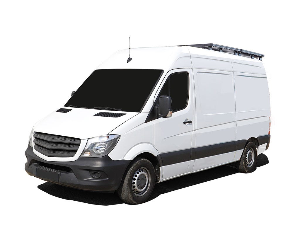 Mercedes-Benz Sprinter 128in/144in/170in / L1/L2/L3 / SWB/MWB/LWB Wheelbase w/o OEM Tracks (2006-Current) Slimline II 1/2 Roof Rack Kit / Tall Front Runner
