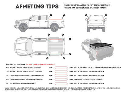 Pickup Truck Slimline II Load Bed Rack Kit / 1165(W) x 1358(L) Front Runner