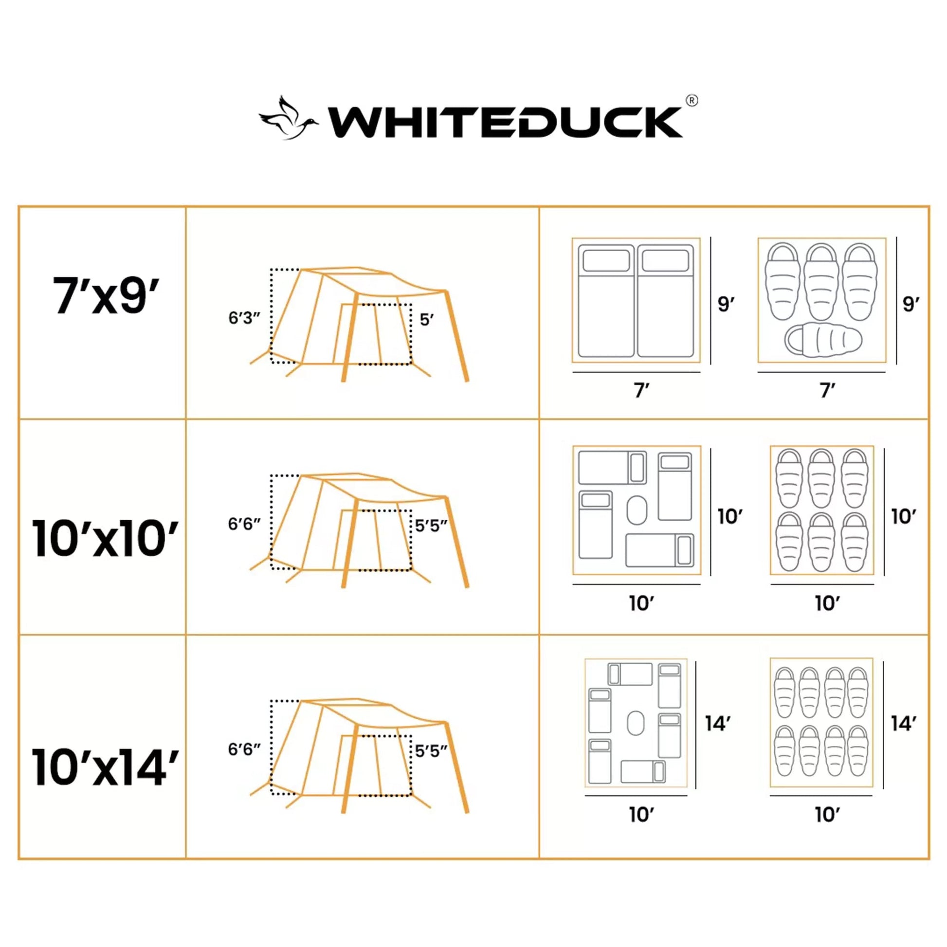 7'x9' Prota Canvas Tent White Duck Outdoors