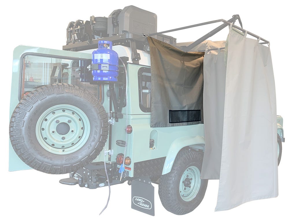 Shower Cubicle Curtain / Caddy Front Runner