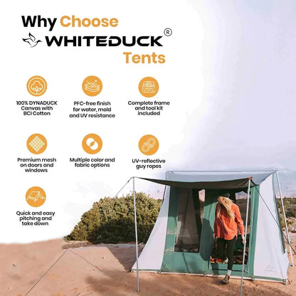 7'x9' Prota Canvas Tent White Duck Outdoors